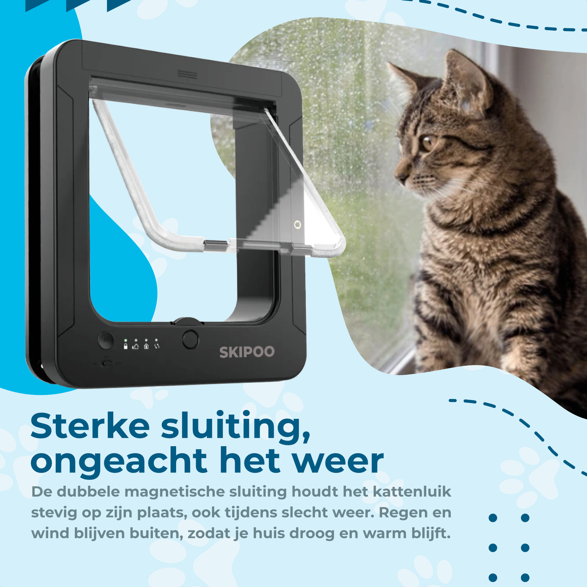 Skipoo Kattenluik Microchip Met Tunnel - Zwart